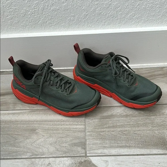 Hoka Men's Gray and Red Running Shoes 11.5 Wide - Picture 4 of 8
